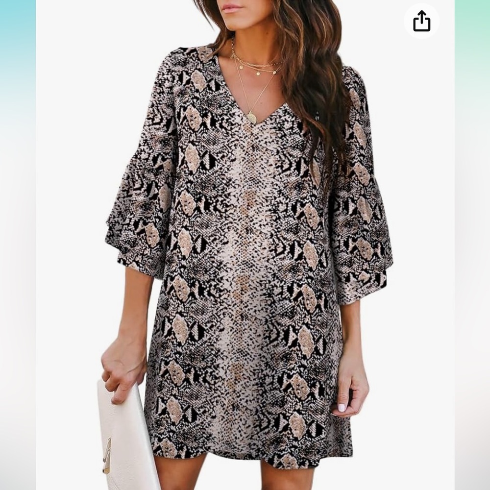 NWT Dress White Snake Pattern